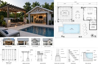 draw deck pergola patio pool house permit plans for fl ga sc nc
