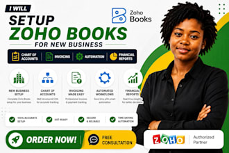 setup zoho books for new business and chart of accounts invoicing automation