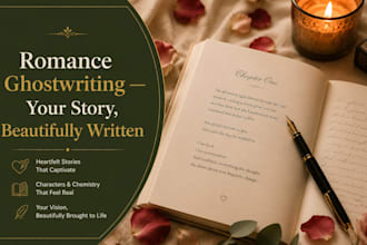 ghostwrite your romance novella or fiction ebook
