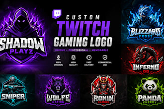 design twitch logo, gaming mascot and esports