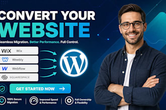 convert clone or transfer wix, weebly, webflow, squarespace to wordpress website