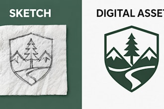 turn your rough drawing or sketch into a vector graphic
