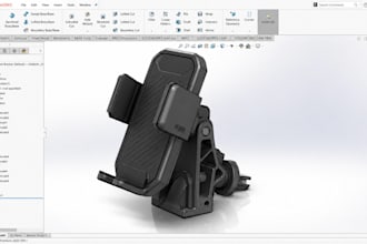 do 3d printable car accessory phone mount bracket solidworks fuison cad design