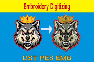 digitize your logo for embroidery in dst pes emb files