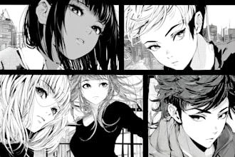 draw custom manga art style illustrations and comic panels
