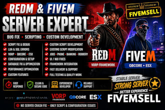 fix redm and fivem server bugs, lua scripts and sql errors