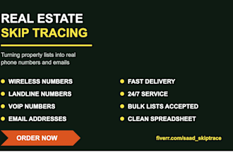 skip trace real estate leads for wholesalers and investors