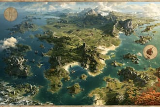 create fantasy map illustration for you
