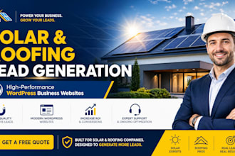 build lead generation wordpress business website solar roofing lead website