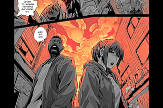 draw dynamic comic art for covers posters and superheroe