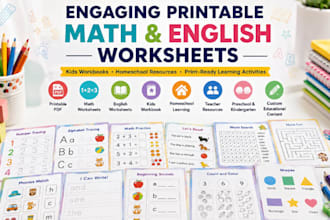 create engaging printable math english worksheets workbook for kids homeschool
