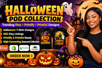 halloween pod etsy halloween halloween shirts printify printful shopify pod