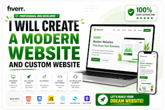 create a modern website and custom website