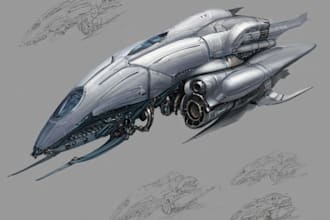 make original sci fi concept art for game or movie