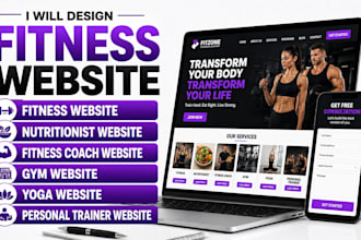 fitness website nutritionist fitness coach gym yoga personal trainer website