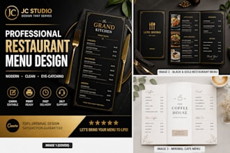 design a professional restaurant menu in canva
