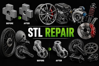 repair, fix and optimize stl file for car, bicycle and 3d parts