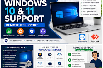 fix windows pc issues remotely and provide IT support
