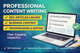 write professional SEO optimized articles and business content