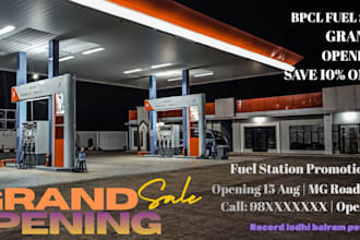 design petrol pump banner, flex banner and hoarding design