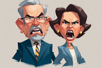do a political cartoon or caricature design