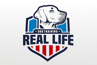 design pet logo illustration for dog training and cat