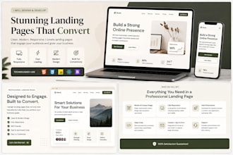 design and develop a modern, responsive landing page for all kind of business