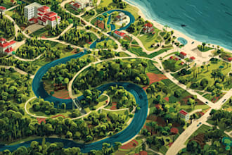 draw a unique vector or isometric map