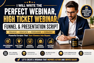 write the perfect webinar, high ticket webinar, funnel and presentation script