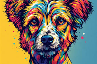 draw make a colorful animal pop art and portraits art
