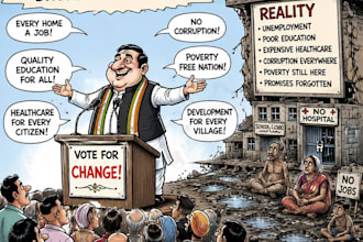 create a political or satirical cartoon
