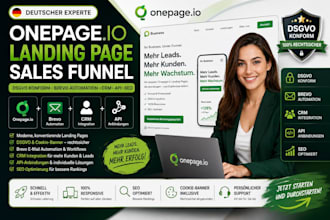 build deutsch onepage io landing page sales funnel dsgvo CRM brevo automation