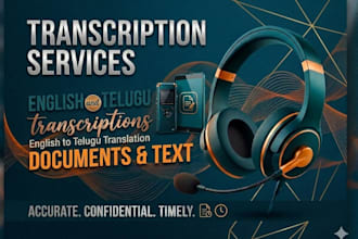 transcribe english or telugu audio video and translate english to telugu