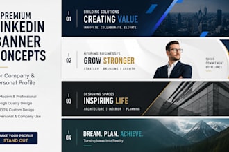 create linkedin profile banner, personal branding, facebook cover design