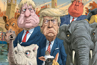 do a political cartoon art