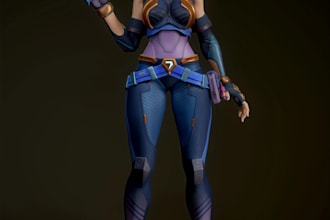 design 3d modular character, fully body rig,pbr texture, blender game character
