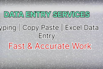 do accurate data entry, copy paste and web search