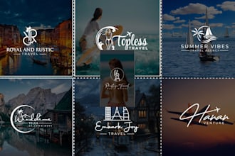 design travel, vacation, agency and hotel logo