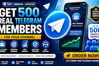 get 500 real telegram members for your channel