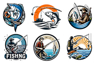 draw an aquatic or fishing logo for your business