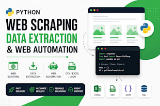 python web scraping, data extraction, and web automation