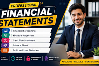 prepare financial statements, profit and loss, cash flow and financial modeling