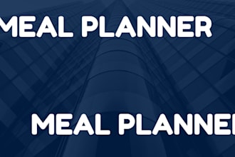 create a custom meal plan, diet plan, meal planner for weight loss