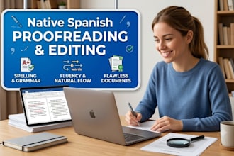 proofread, correct, and polish your spanish text or document