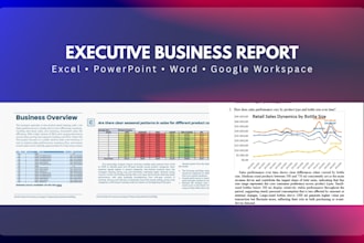 craft executive business reports and dashboards to impress