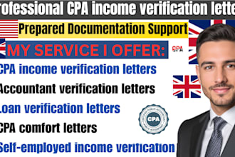 sign CPA income verification letters for mortgage and loans
