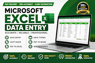do microsoft excel data entry data typing copy paste and PDF to excel