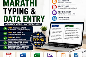 do english and marathi typing data entry