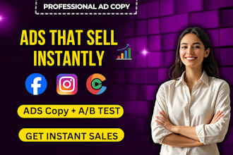 write meta ad copy and video ads for instant sales