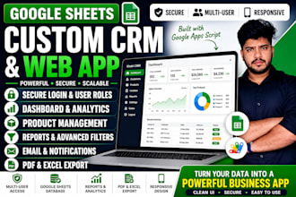 build a custom google sheets web app with login, dashboard and automation